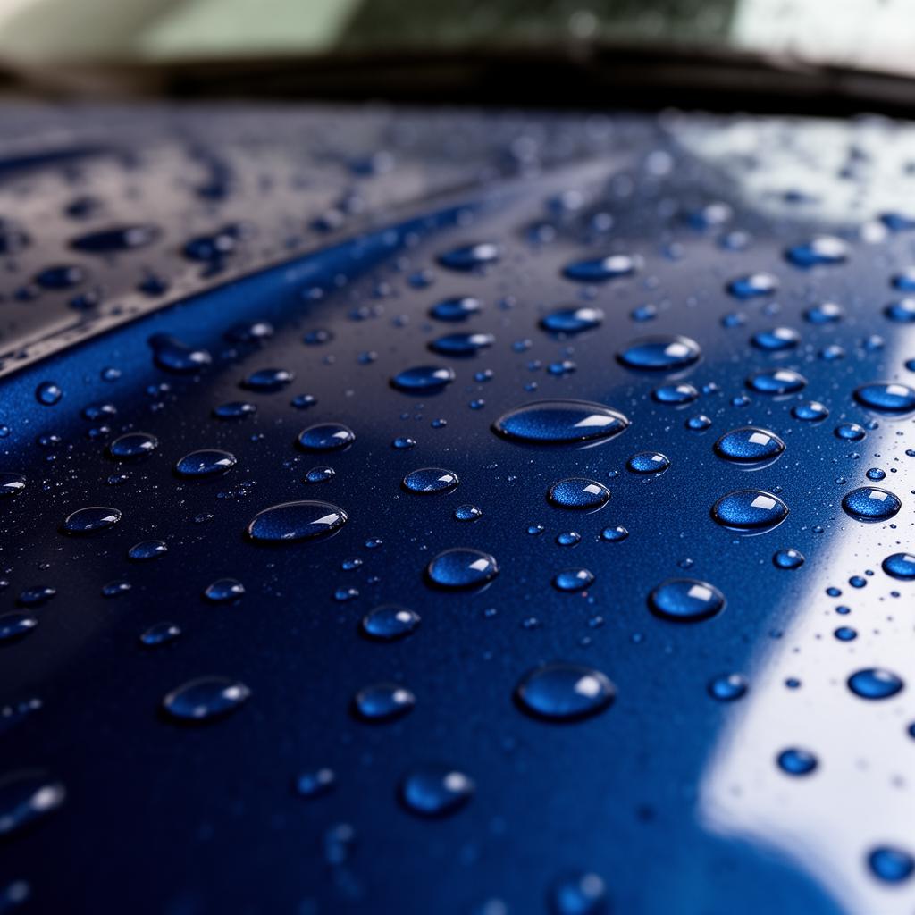 Water beading on ceramic coated surface